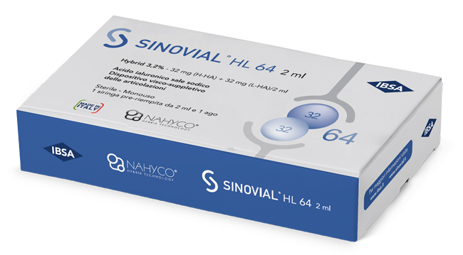SIRINGA INTRA-ARTICOLARE SINOVIAL HL 64 32 MG + 32 MG 1 FS 2 ML AGO GAUGE 21 -SPEDIZIONE IN BUSTA TERMICA  - Farmaunclick.it