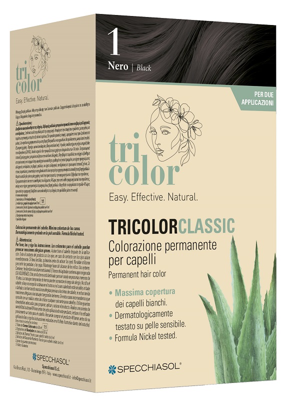 TRICOLOR CLASSIC 1 NERO 2 TUBI 50 ML + 2 SHAKER 50 ML + 4 BUSTINE 8 ML - Farmaunclick.it