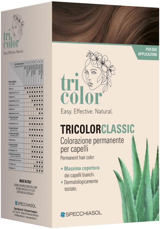 TRICOLOR CLASSIC 6 BIONDO SCURO 2 TUBI 50 ML + 2 SHAKER 50 ML + 4 BUSTINE 8 ML - Farmaunclick.it