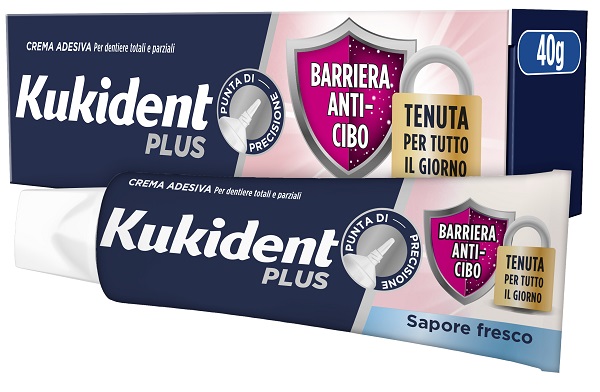 KUKIDENT PLUS BARRIERA ANTI-CIBO FRESCO CREMA ADESIVA DENTIERE 40 G - Farmaunclick.it