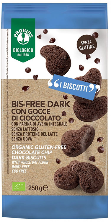 PROBIOS BISCOTTO BISFREE DARK GOCCE DI CIOCCOLATO 250 G - Farmaunclick.it