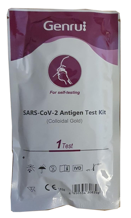 TEST ANTIGENICO RAPIDO COVID-19 GENRUI AUTODIAGNOSTICO DETERMINAZIONE QUALITATIVA ANTIGENI SARS-COV-2 IN TAMPONI NASALI MEDIANTE IMMUNOCROMATOGRAFIA - Farmaunclick.it
