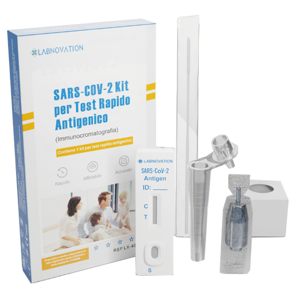 TEST ANTIGENICO RAPIDO COVID-19 LABNOVATION AUTODIAGNOSTICO DETERMINAZIONE QUALITATIVA ANTIGENI SARS-COV-2 IN TAMPONI NASALI MEDIANTE IMMUNOCROMATOGRAFIA 5 PEZZI - Farmaunclick.it