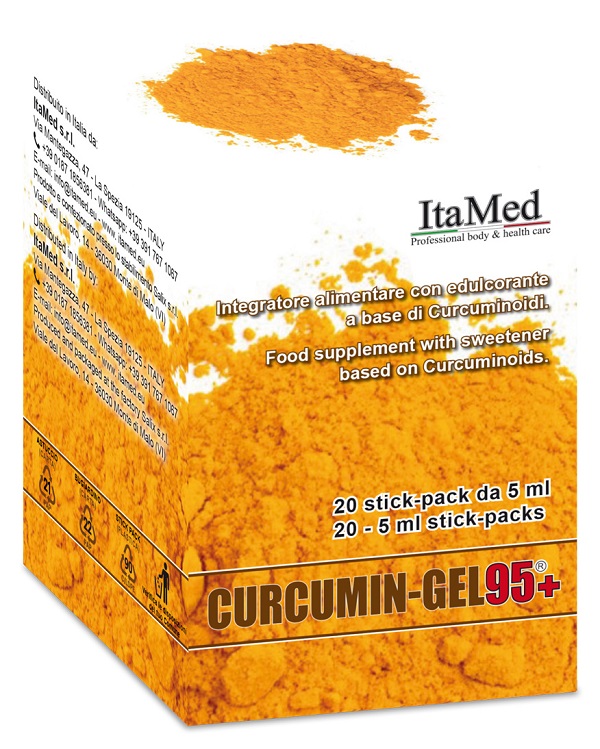 CURCUMIN GEL 95+ 20 BUSTINE STICK PACK MONODOSE DA 5 ML AROMA LAMPONE - Farmaunclick.it