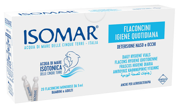 ISOMAR SOLUZIONE ISOTONICA ACQUA MARE IGIENE QUOTIDIANA 20 FLACONCINI MONODOSE 5 ML - Farmaunclick.it