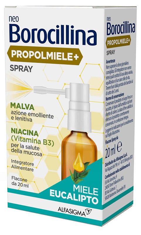 NEOBOROCILLINA PROPOLMIELE+ SPRAY MIELE EUCALIPTO 20 ML - Farmaunclick.it