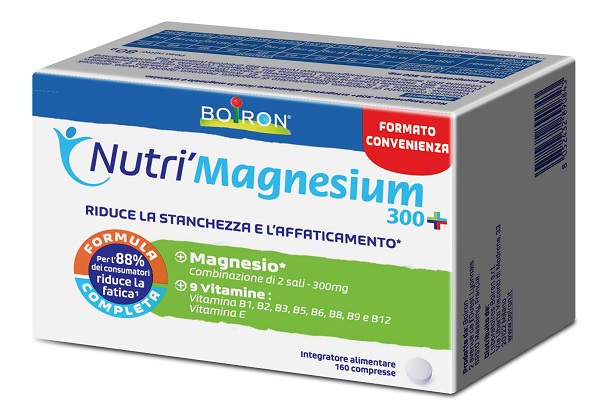 NUTRI'MAGNESIUM 300+ 160 COMPRESSE DA 500 MG SENZA GLUTINE NATURALMENTE PRIVO DI LATTOSIO - Farmaunclick.it
