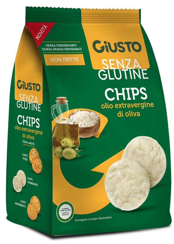 GIUSTO SENZA GLUTINE CHIPS OLIO EXTRAVERGINE DI OLIVA 40 G - Farmaunclick.it