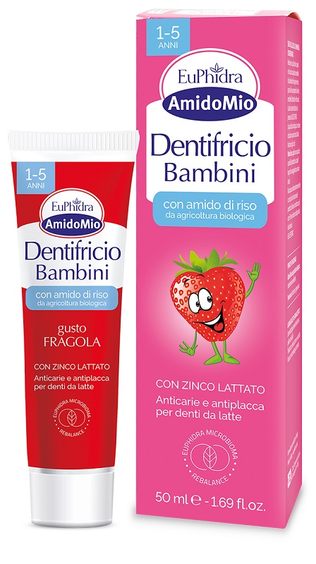 EUPHIDRA AMIDOMIO DENTIFRICIO FRAGOLA 1-5 ANNI 50 ML - Farmaunclick.it