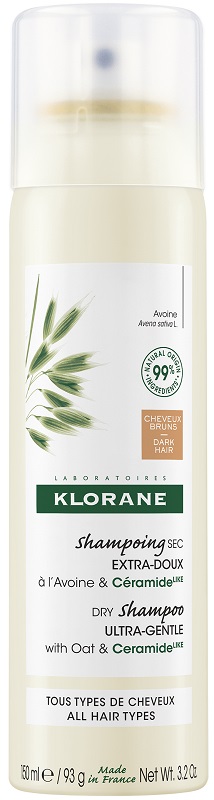 KLORANE SHAMPOO SECCO EXTRA DELICATO AVENA&CERAMIDE CAPELLI SCURI 150 ML - Farmaunclick.it