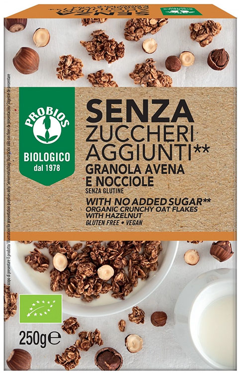 PROBIOS GRANOLA SENZA ZUCCHERI AGGIUNTI AVENA E NOCCIOLA SENZA GLUTINE 250 G - Farmaunclick.it