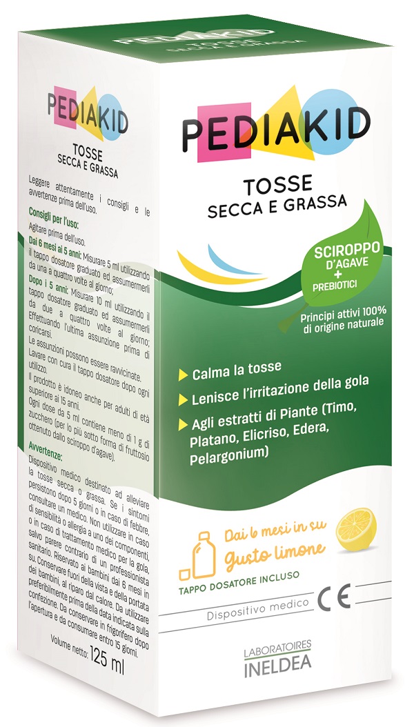PEDIAKID TOSSE SECCA E GRASSA SCIROPPO 125 ML - Farmaunclick.it