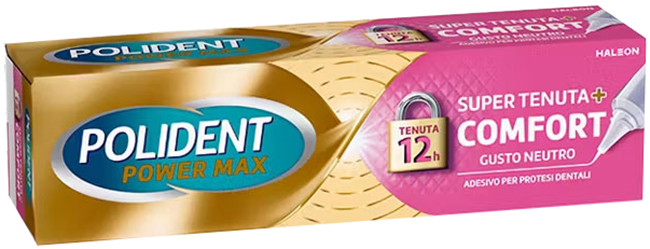 CREMA ADESIVA PROTESI DENTALI POLIDENT POWER MAX SUPER TENUTA+COMFORT 40 G - Farmaunclick.it