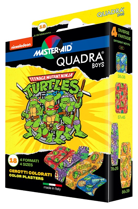 CEROTTO MASTER-AID QUADRA BOYS NINJA TURTLES ASSORTITI 18 PEZZI - Farmaunclick.it