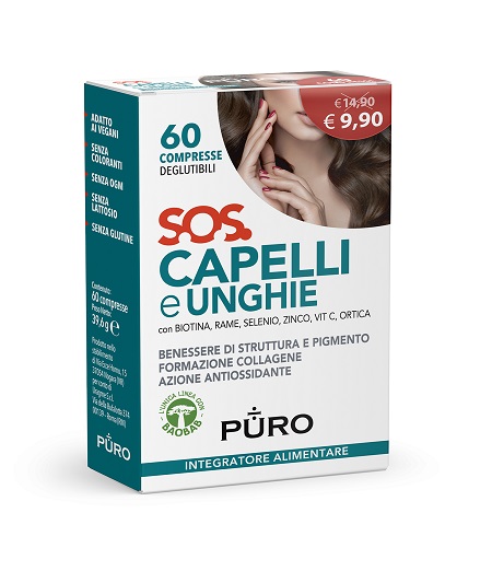 PURO SOS CAPELLI&UNGHIE 60 COMPRESSE DEGLUTIBILI - Farmaunclick.it