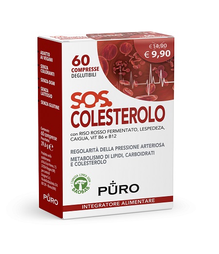 PURO SOS COLESTEROLO 60 COMPRESSE DEGLUTIBILI - Farmaunclick.it