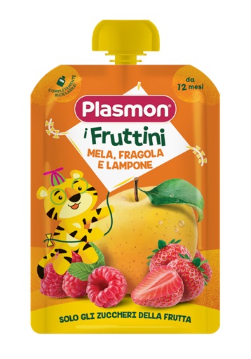PLASMON I FRUTTINI MELA FRAGOLA E LAMPONE 130 G - Farmaunclick.it