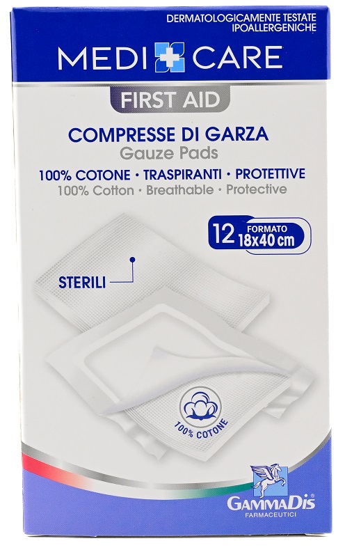 GARZA MEDICARE COTONE 18X40 CM 12 PEZZI - Farmaunclick.it