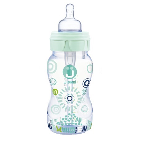 J BIMBI 260 ML BIBERON IN POLIPROPILENE VERDE ACQUA - Farmaunclick.it