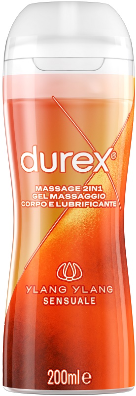 DUREX MASSAGE 2 IN 1 GEL MASSAGGIO CORPO E LUBRIFICANTE YLANG YLANG 200 ML - Farmaunclick.it