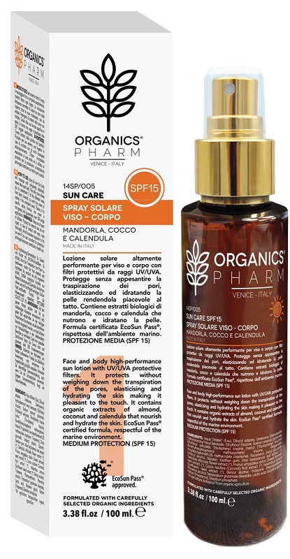 ORGANICS PHARM SUN CARE SPRAY SOLARE VISO-CORPO SPF15 100 ML - Farmaunclick.it