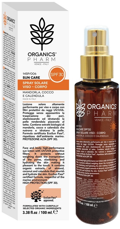 ORGANICS PHARM SUN CARE SPRAY SOLARE VISO-CORPO SPF30 100 ML - Farmaunclick.it