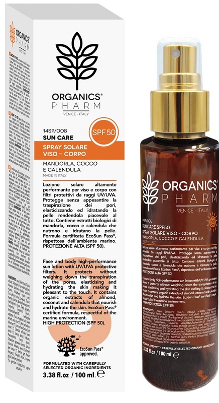 ORGANICS PHARM SUN CARE SPRAY SOLARE VISO-CORPO SPF50 100 ML - Farmaunclick.it