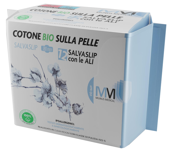 MUNUS MEDICAL PROTEGGI SLIP CON ALI COTONE BIO SULLA PELLE 12 PEZZI - Farmaunclick.it