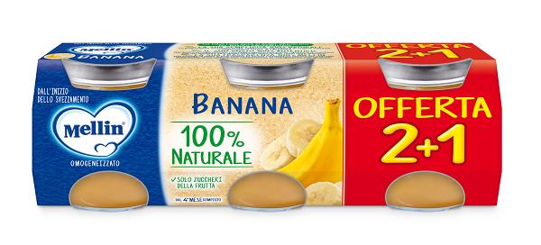 MELLIN OMOGENEIZZATO BANANA 3 PEZZI DA 100 G - Farmaunclick.it