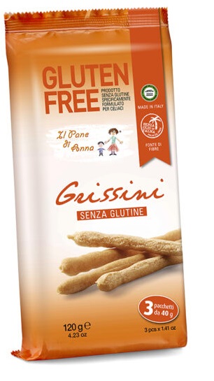 PANE ANNA GRISSINI SENZA GLUTINE E SENZA LATTE 3 PEZZI 40 G - Farmaunclick.it