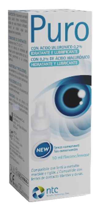 SOLUZIONE STERILE PER USO OFTALMICO PURO IDRATANTE E LUBRIFICANTE 0,2% ACIDO IALURONICO SENZA CONSERVANTI 10 ML - Farmaunclick.it