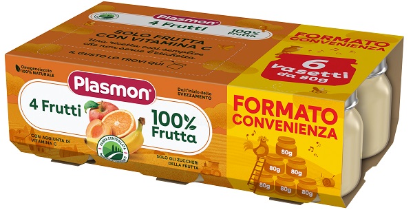 PLASMON OMOGENEIZZATO 4 FRUTTI 6X80 G - Farmaunclick.it