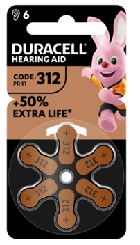 DURACELL EASY TAB 312 MARRONE BATTERIA PER APPARECCHIO ACUSTICO 6 PEZZI - Farmaunclick.it