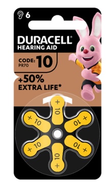 DURACELL EASY TAB 10 GIALLO BATTERIA PER APPARECCHIO ACUSTICO 6 PEZZI - Farmaunclick.it