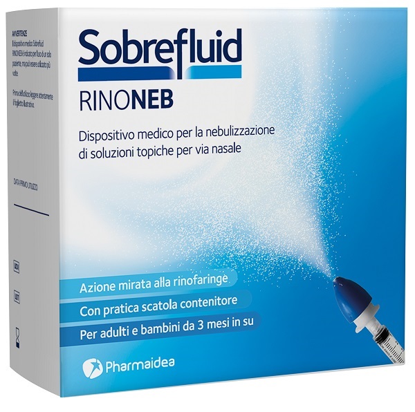 SOBREFLUID RINONEB DISPOSITIVO NEBULIZZATORE + SIRINGA LUER  LOCK DA 50 ML + AGOCANNULA PER PRELIEVO SOLUZIONE - Farmaunclick.it