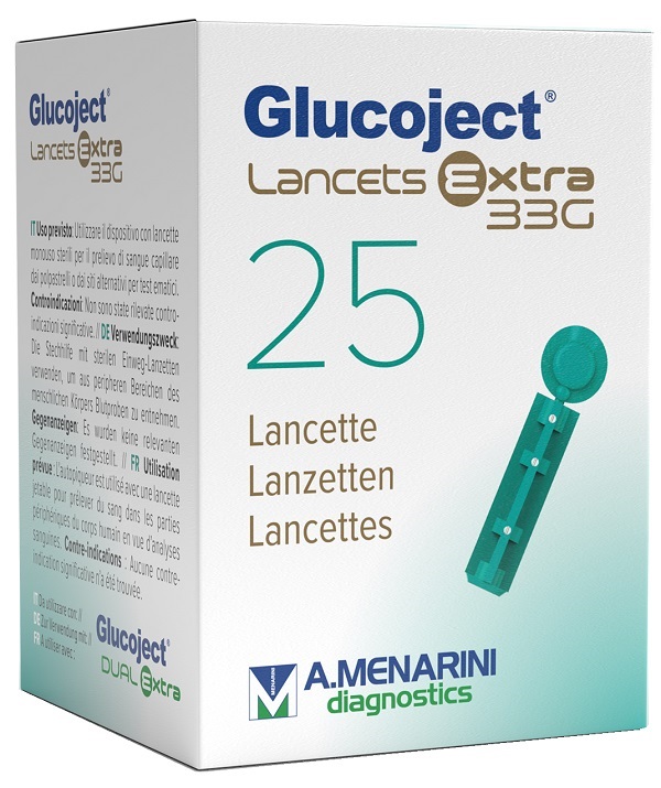 LANCETTA PUNGIDITO GLUCOJET EXTRA GAUGE 33 25 PEZZI - Farmaunclick.it