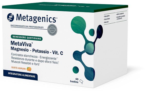 METAVIVA MAGNESIO/POTASSIO/VITAMINA C 40 BUSTINE CON EDULCORANTI - Farmaunclick.it