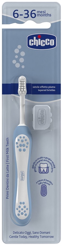 CHICCO SPAZZOLINO 6 MESI+ AZZURRO - Farmaunclick.it
