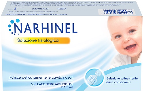 SOLUZIONE FISIOLOGICA PER ASPIRATORE NASALE NARHINEL 60 FLACONCINI DA 5 ML - Farmaunclick.it