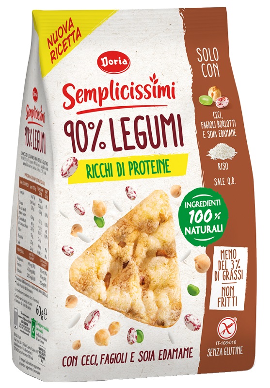 DORIA SEMPLICISSIMI SNACK 90% LEGUMI CECI-FAGIOLI-SOIA 60 G - Farmaunclick.it