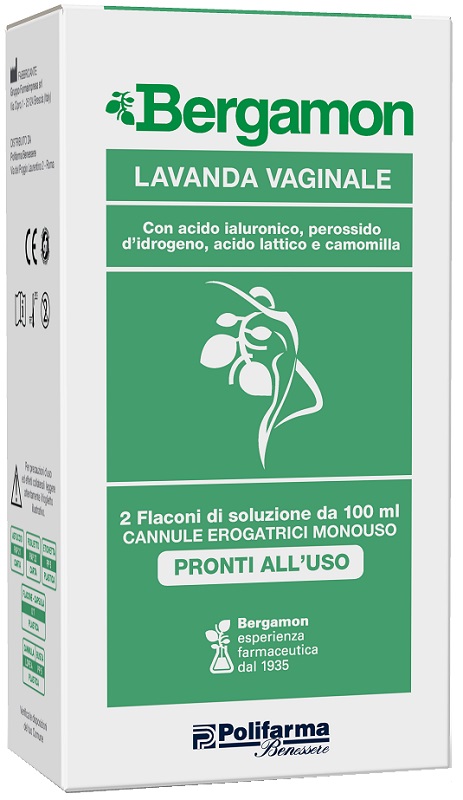 LAVANDA VAGINALE BERGAMON 2 FLACONI DA 100 ML + 2 CANNULE EROGATRICI MONOUSO - Farmaunclick.it