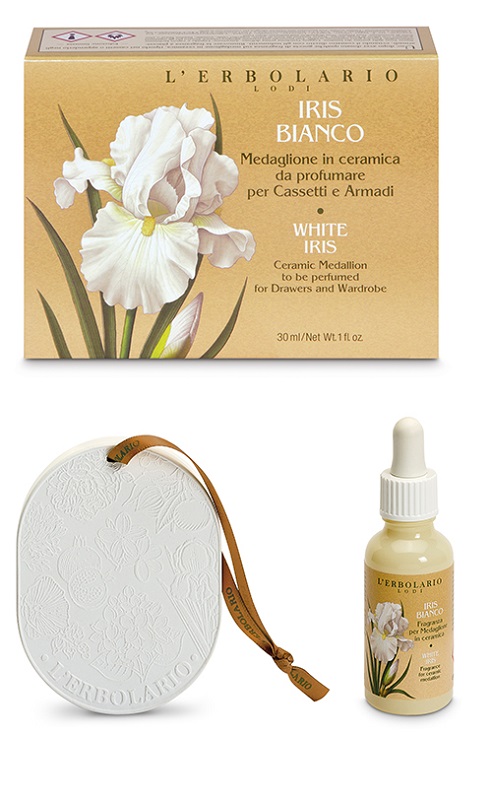 IRIS BIANCO MEDAGLIONE CERAMICA PROFUMATO CASSETTI ARMADI - Farmaunclick.it
