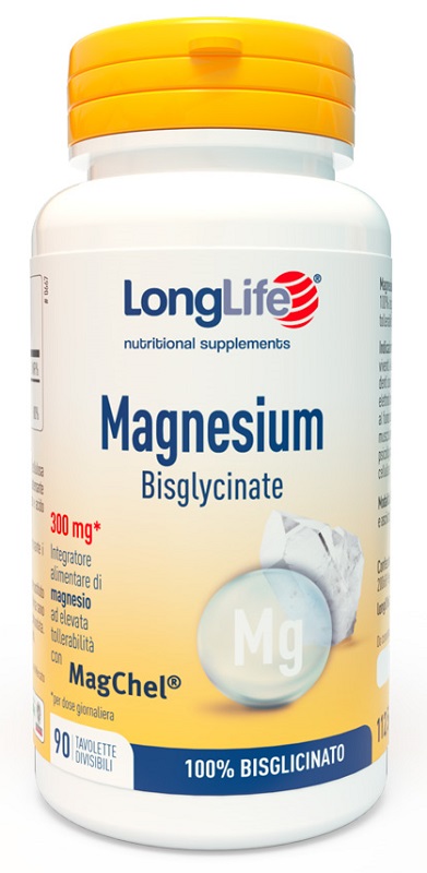 LONGLIFE MAGNESIUM BISGLYCINATE 90 TAVOLETTE DIVISIBILI SENZA GLUTINE - Farmaunclick.it