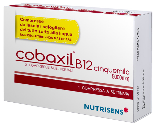 COBAXIL B12 CINQUEMILA 5 COMPRESSE SUBLINGUALI DA 0,4 G SENZA GLUTINE - Farmaunclick.it