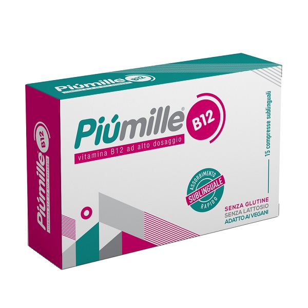 PIUMILLE B12 15 COMPRESSE SUBLINGUALI 0,080 G SENZA GLUTINE  SENZA LATTOSIO CON EDULCORANTE - Farmaunclick.it